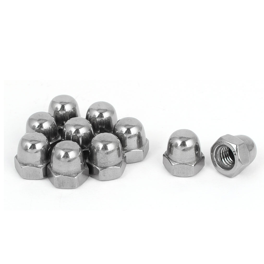 Harfington M8 Thread Dia 304 Stainless Steel Dome Shape Head Cap Acorn Hex Nut 10pcs