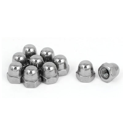 Harfington M8 Thread Dia 304 Stainless Steel Dome Shape Head Cap Acorn Hex Nut 10pcs