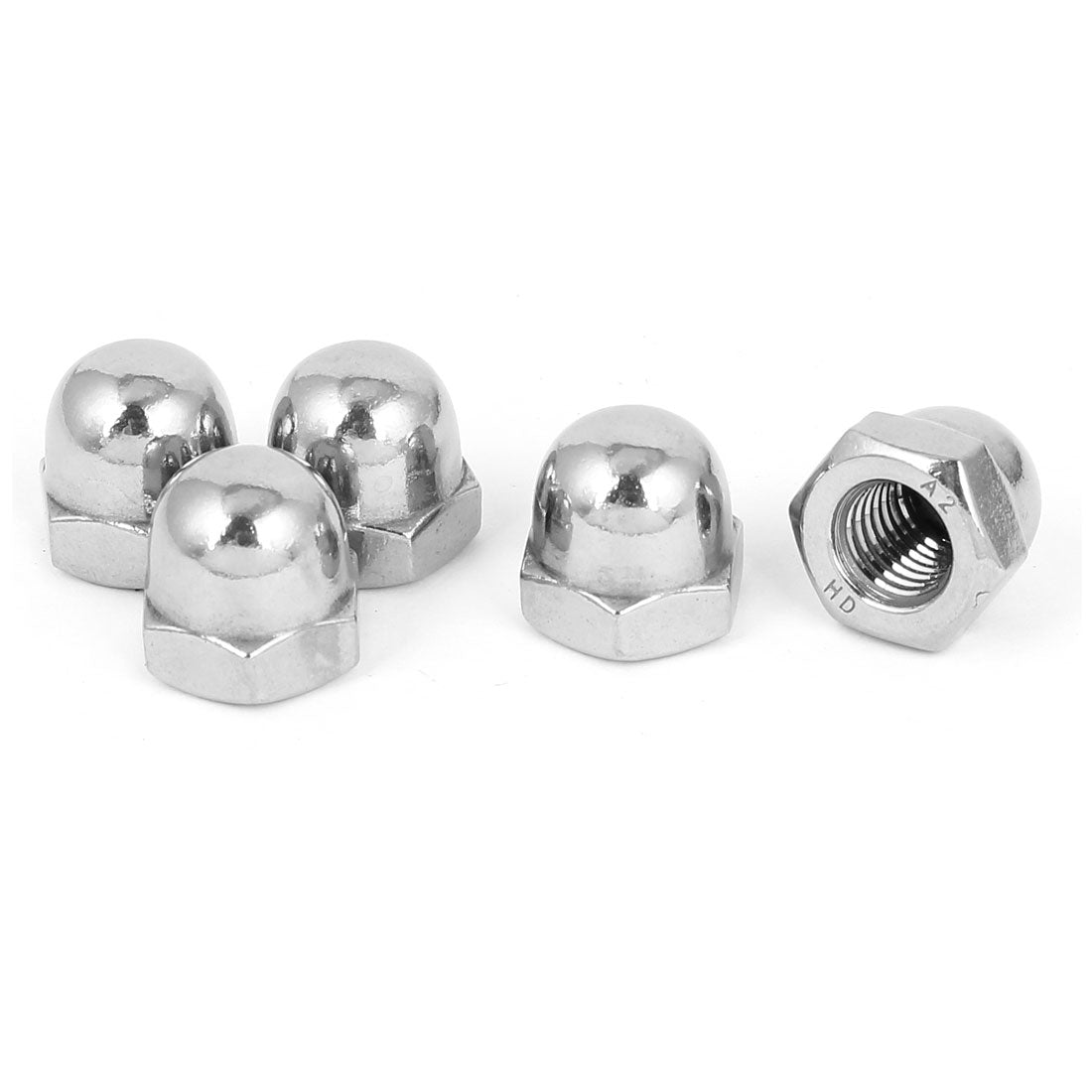 Harfington M10 Thread Dia 304 Stainless Steel Dome Shape Head Cap Acorn Hex Nut 5pcs