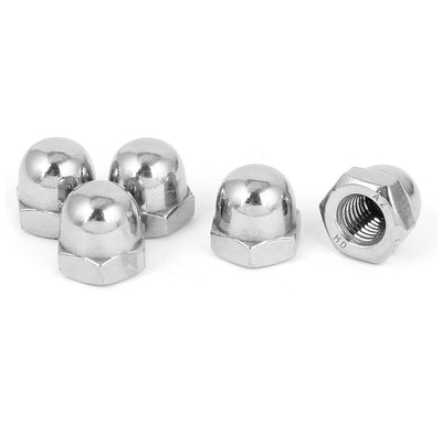 Harfington M10 Thread Dia 304 Stainless Steel Dome Shape Head Cap Acorn Hex Nut 5pcs