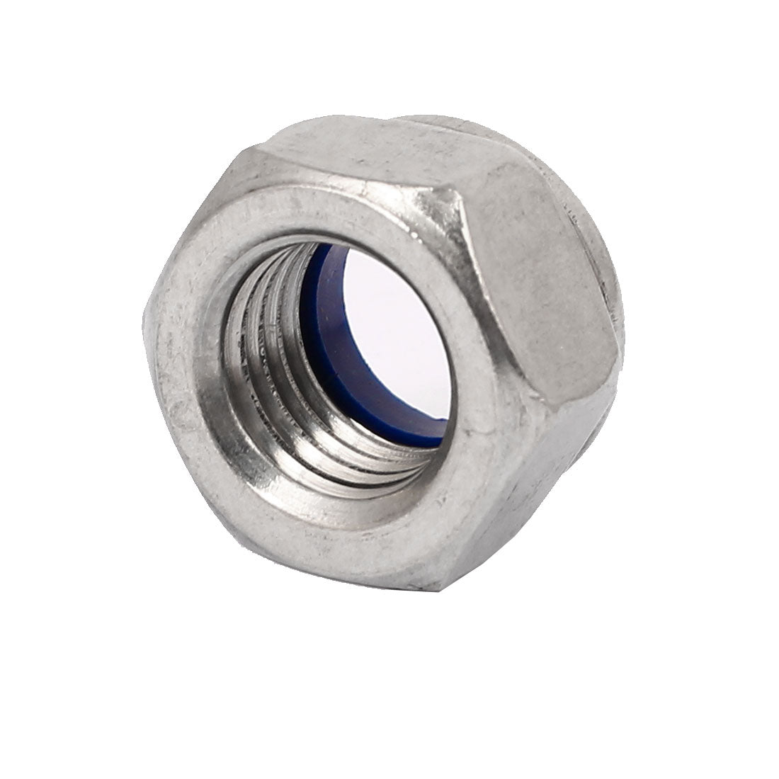 Harfington 304 Stainless Steel Nylock Nylon Insert Hex Lock Nuts Silver Tone M14 2pcs