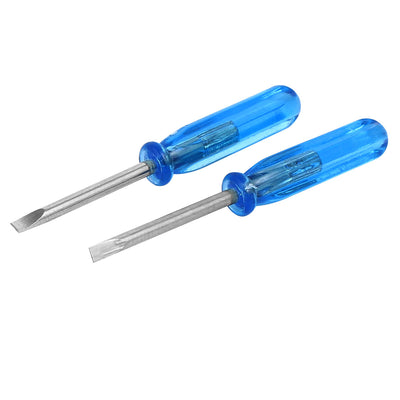Harfington 2mm Tip Plastic Anti-slip Handle Slotted Flathead Screwdriver Repair Tool 100pcs