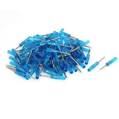 Harfington 2mm Tip Plastic Anti-slip Handle Slotted Flathead Screwdriver Repair Tool 100pcs