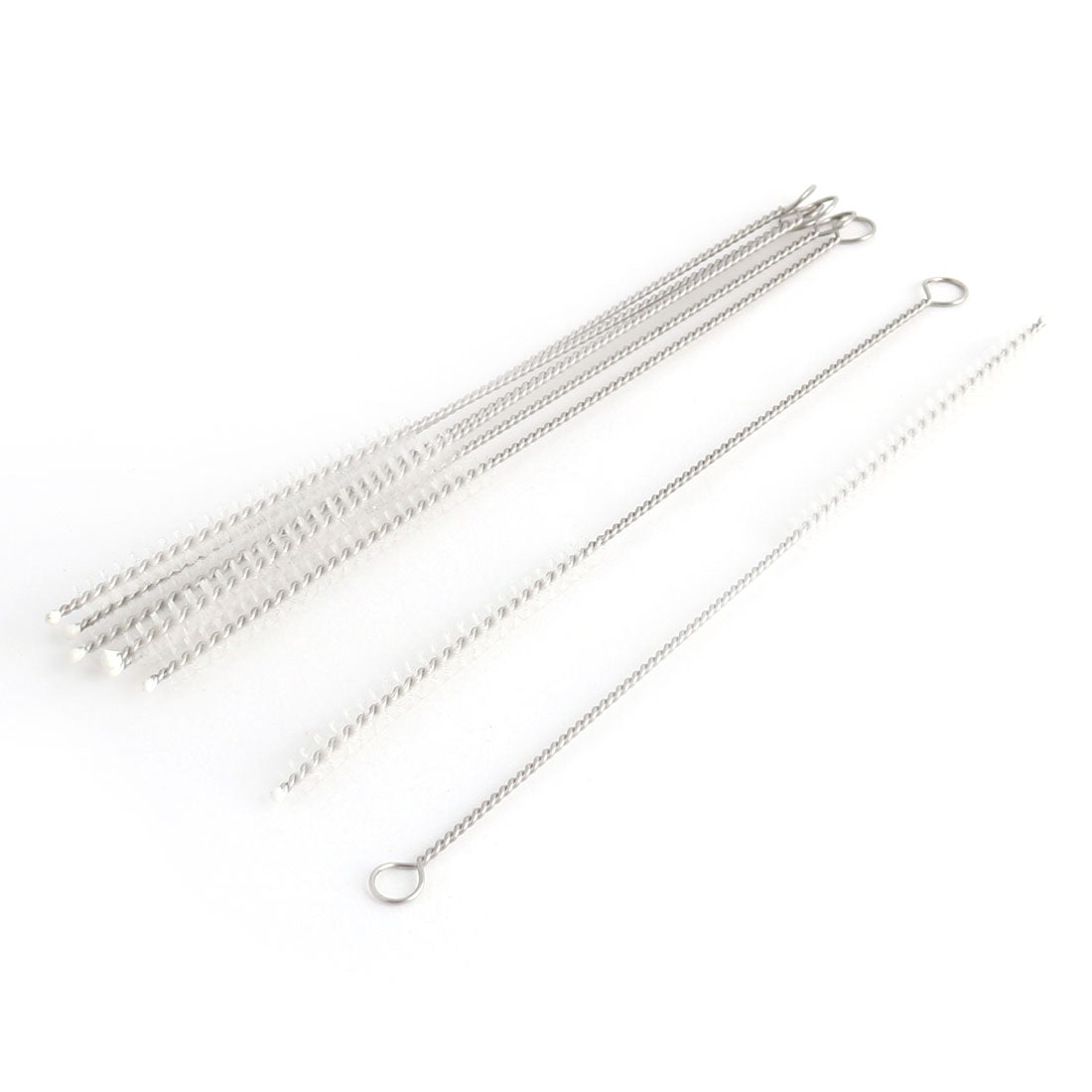 Harfington 5.5mm Diameter Twist Handle Nylon Test Tube Cleaning Bottle Brush White 8pcs