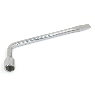 Harfington Silver Tone Metal L Type 21mm Hexagon Hex Slotted End Socket Lug Wrench for Car