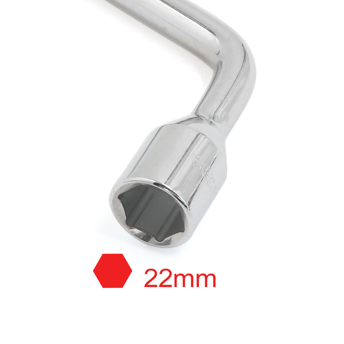 Harfington Vehicle Car Metal 90 Degree Angle 22mm Hexagon Hex Slotted End Socket Lug Wrench