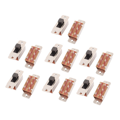 Harfington 14 Pcs 250VAC 3A 125VAC 6A 6 Terminal 2 Position DPDT On/OFF Mini Slide Switch