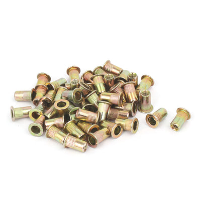 Harfington 8#32 Knurled Blind Rivet Nut Insert Nutsert Brass Tone 50pcs
