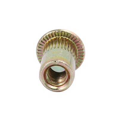 Harfington 8#32 Straight Knurled Rivet Nut Insert Nutsert Bronze Tone 100pcs