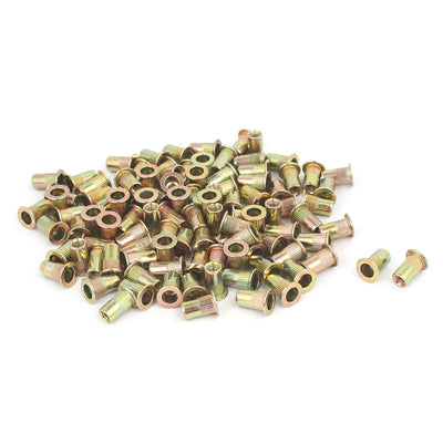 Harfington 8#32 Straight Knurled Rivet Nut Insert Nutsert Bronze Tone 105pcs