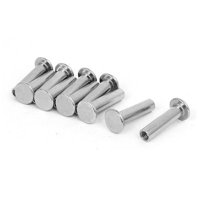 Harfington Photo Album Metal Nickel Plated Binding Screw Post Nut 5mmx20mm 10pcs