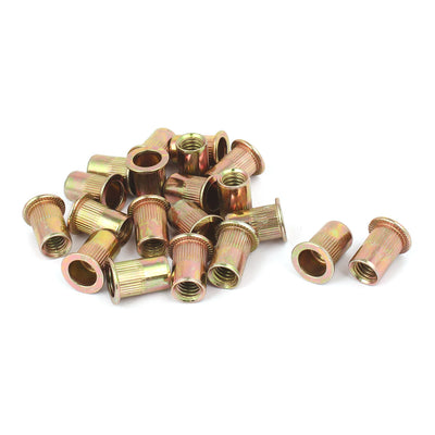 Harfington 5/16"-18 Straight Knurled Rivet Nut Insert  Bronze Tone 20pcs