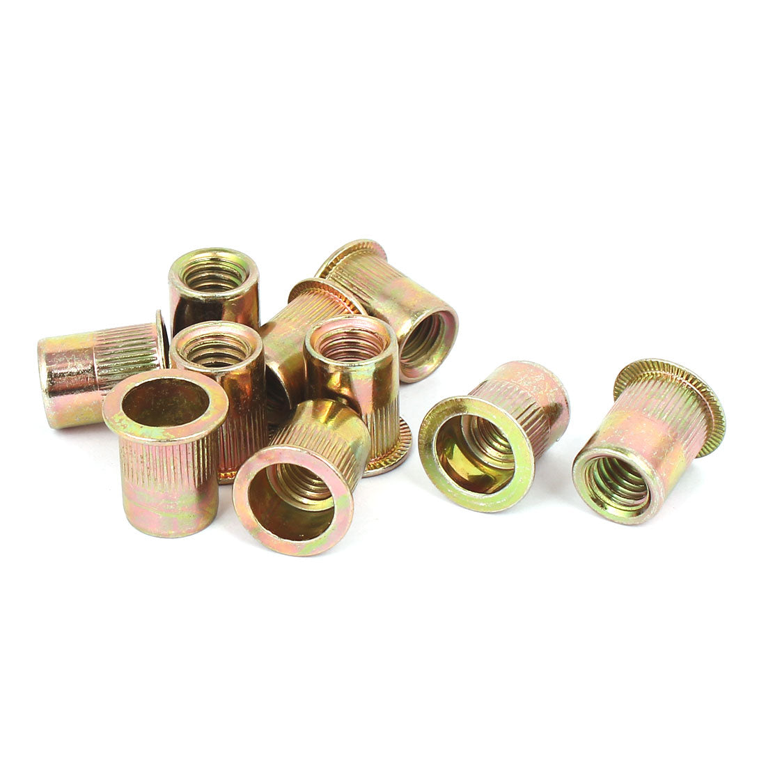 Harfington 3/8"-16 Straight Knurled Rivet Nut Insert Nutsert Bronze Tone 10pcs