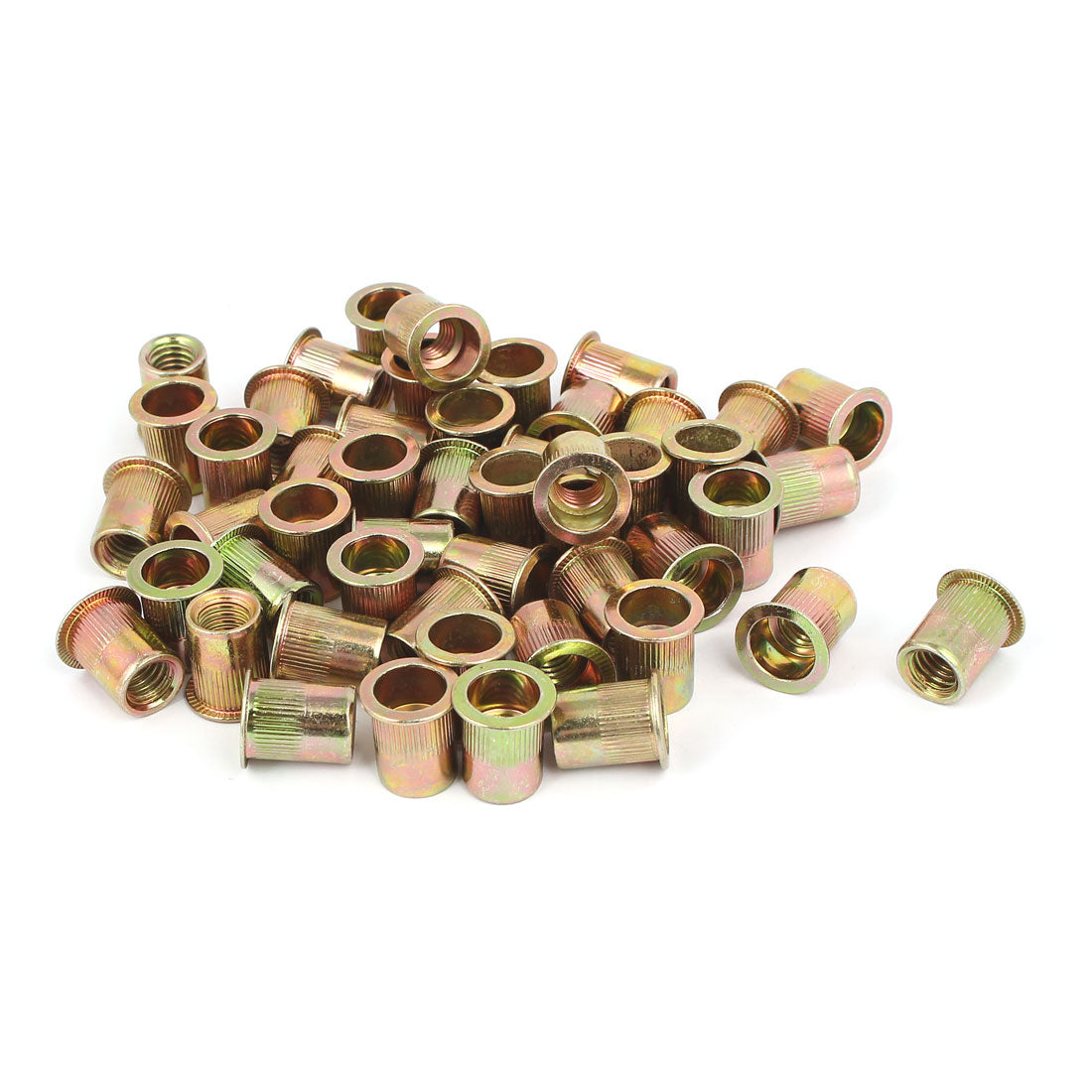 Harfington 3/8"-16 Straight Knurled Rivet Nut Insert Nutsert Bronze Tone 50pcs