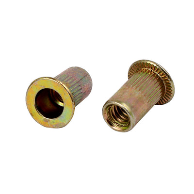 Harfington 10#24 Straight Knurled Rivet Nut Insert  Bronze Tone 50pcs