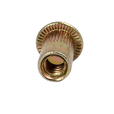 Harfington 10#24 Straight Knurled Rivet Nut Insert Nutsert Bronze Tone 100pcs