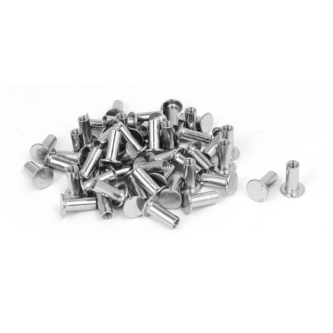 Harfington Photo Album Metal Nickel Plated Binding Screw Post Barrel Nut 5mmx12mm 52pcs