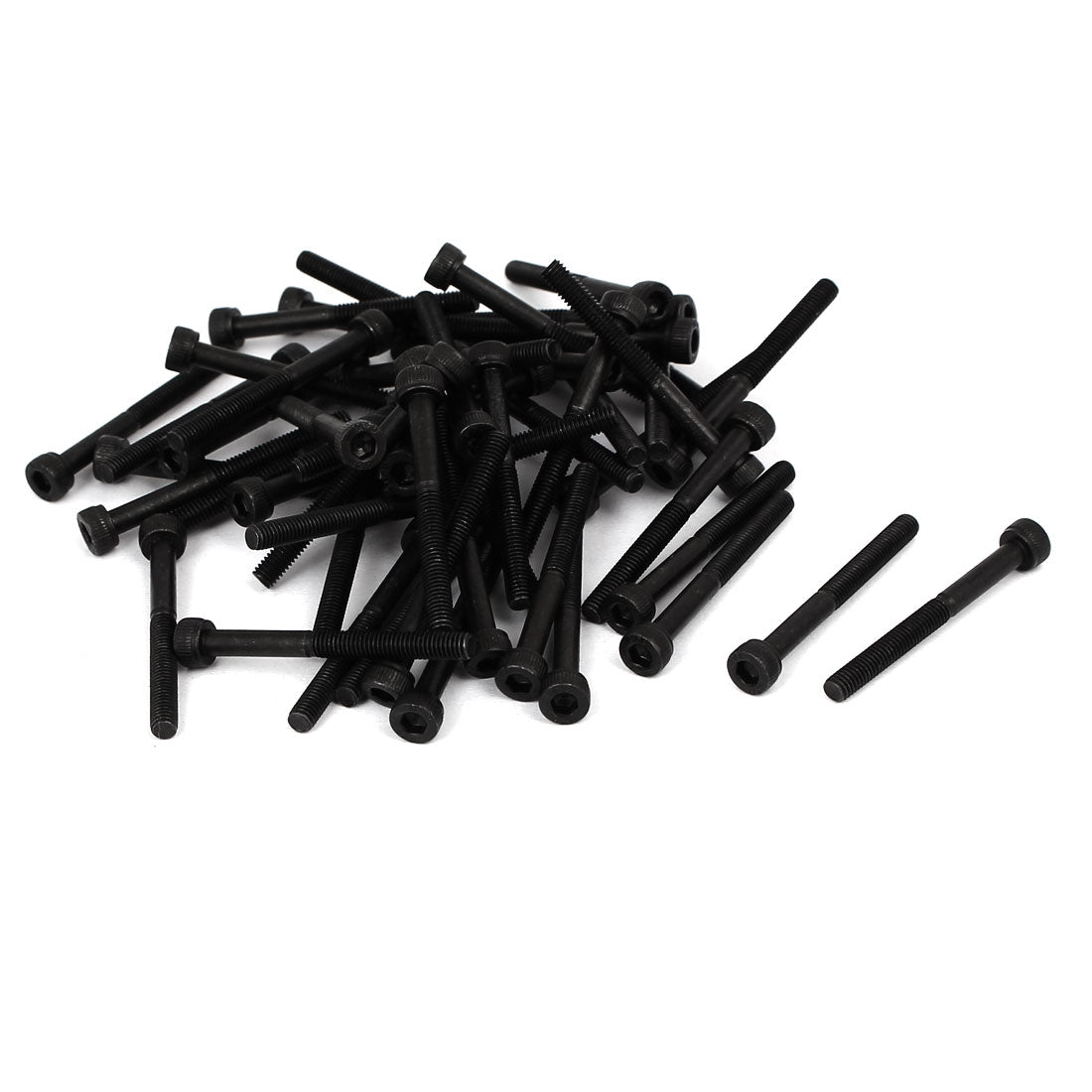 Harfington M3 x 30mm Alloy Steel Bolt Cap Point Hex Socket Head Screws Black 50PCS