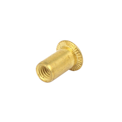 Harfington Furniture Brass Flat Head Rivet Nut Insert  M4 Thread Dia 11mm Length