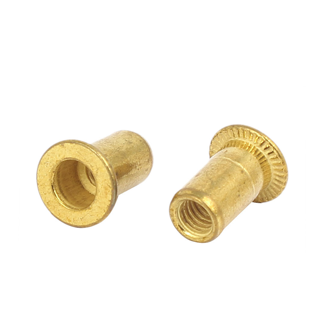 Harfington Furniture Brass Flat Head Rivet Nut Insert Nutsert M4 Thread Dia 11mm Long 30pcs