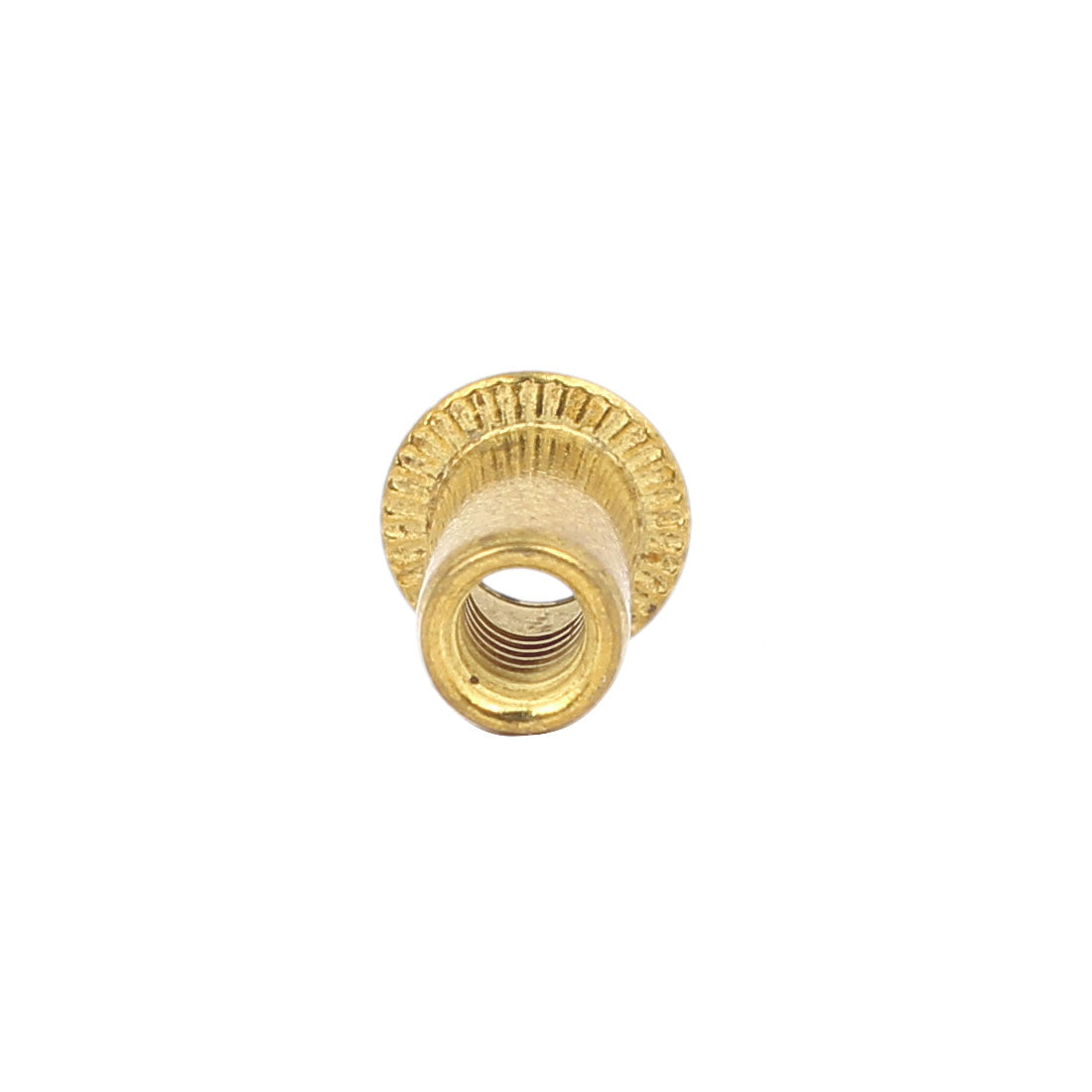 Harfington Furniture Brass Flat Head Rivet Nut Insert Nutsert M4 Thread Dia 11mm Long 30pcs