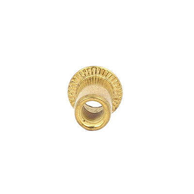 Harfington Furniture Brass Flat Head Rivet Nut Insert Nutsert M4 Thread Dia 11mm Long 30pcs
