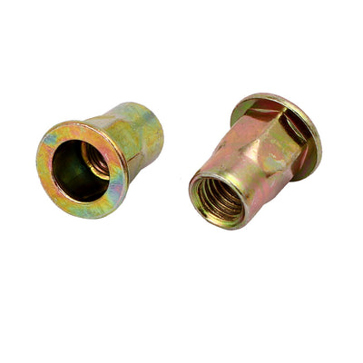 Harfington 6mmx15mm Flat Head Semi Hex Body Open End Blind Rivet Nuts Fasteners 20pcs