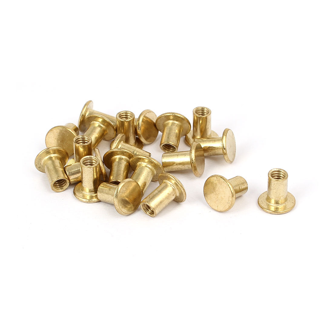 Harfington Photo Album Metal Brass Plated Binding Screw Post Barrel Nut 5mmx8mm 20pcs