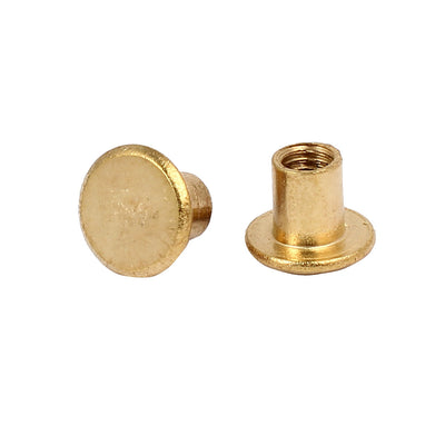 Harfington Photo Album Metal Brass Plated Binding Screw Post Barrel Nut 5mmx6mm 25pcs