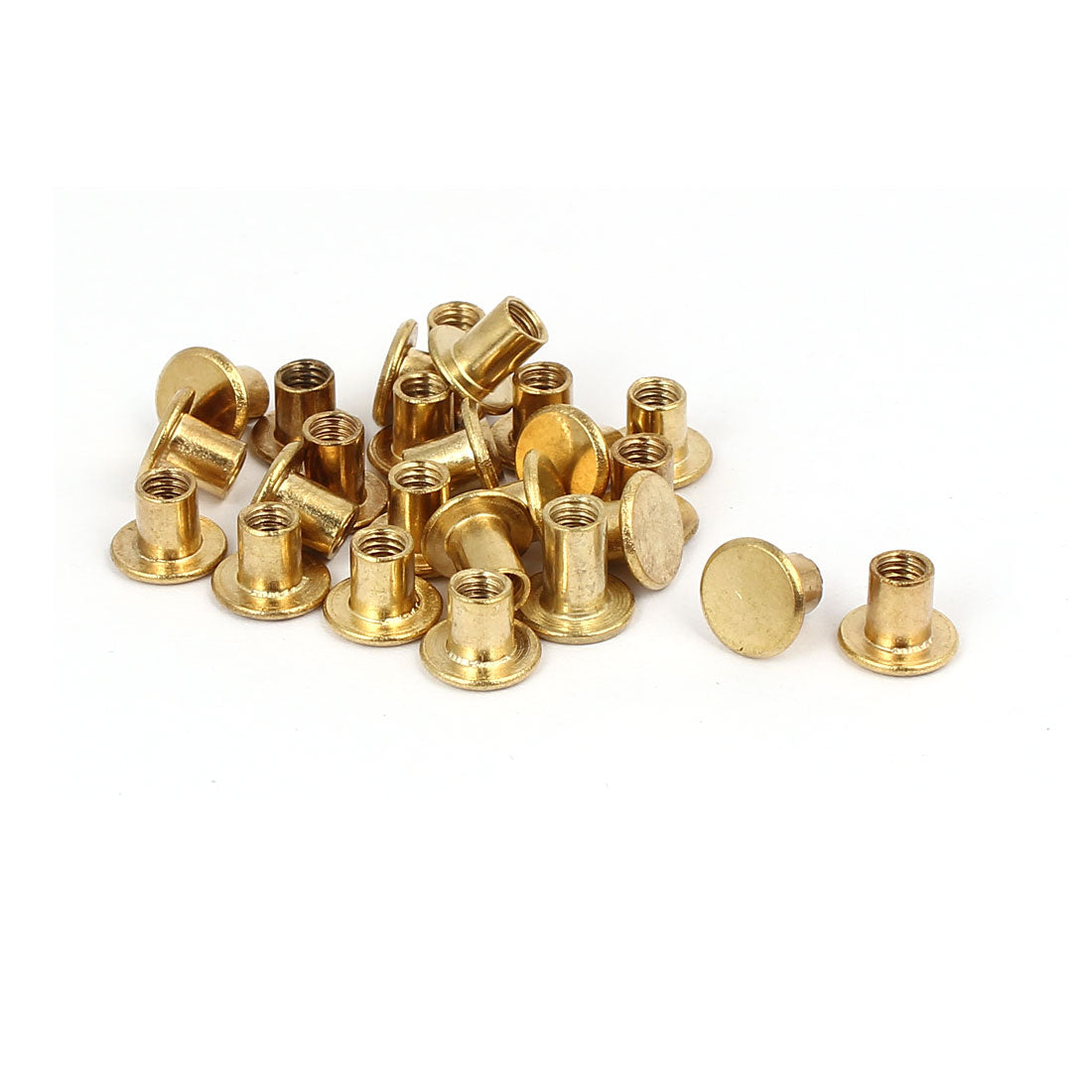 Harfington Photo Album Metal Brass Plated Binding Screw Post Barrel Nut 5mmx6mm 25pcs