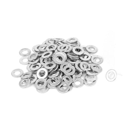 Harfington 5mm x 10mm Zinc Plated Flat Spacers Washers Gaskets Fasteners GB97 100PCS
