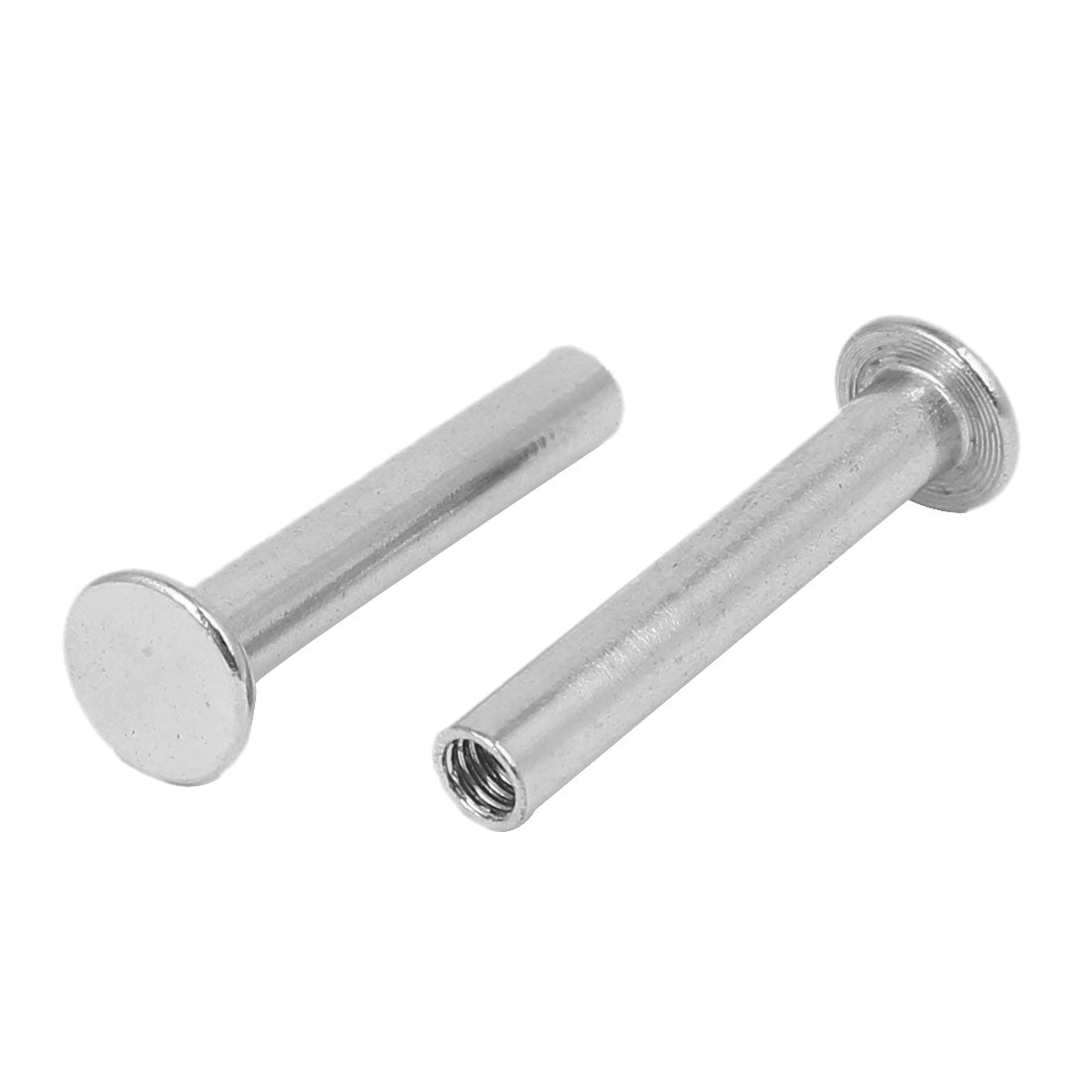 Harfington Photo Album Metal Nickel Plated Binding Screw Post Nut 5mmx30mm 5pcs