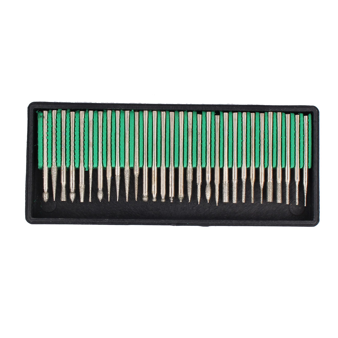 Harfington 2.5mm Shank Dia Diamond Point Grinding Drill Bit Set Silver Tone 30 in 1