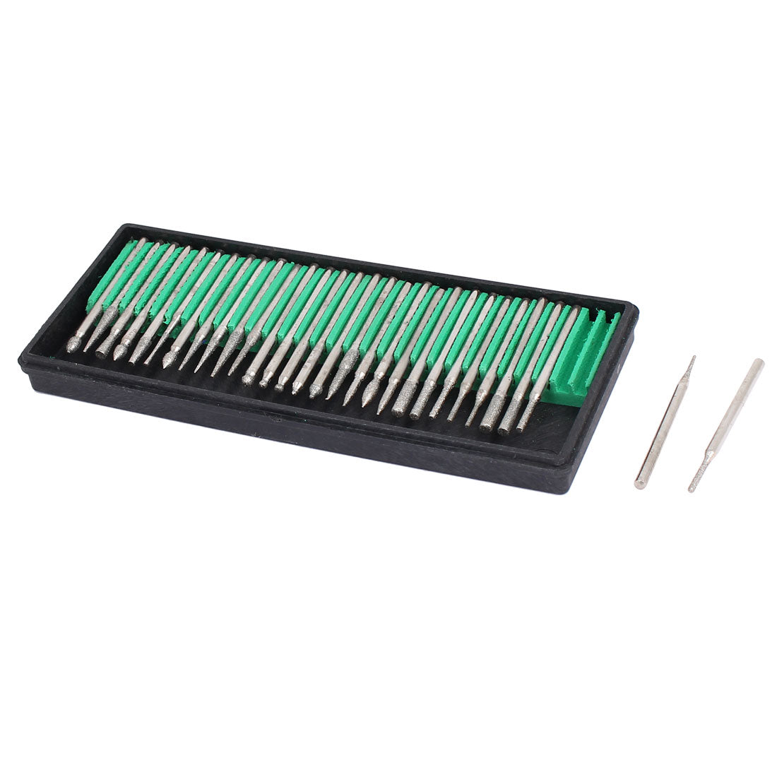 Harfington 2.5mm Shank Dia Diamond Point Grinding Drill Bit Set Silver Tone 30 in 1