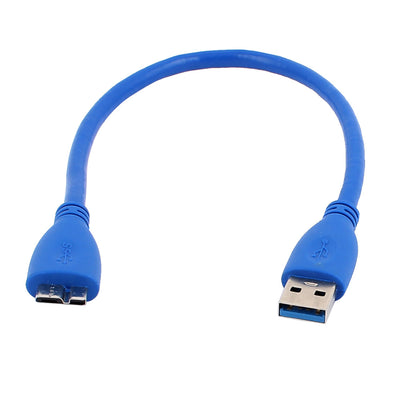 Harfington 0.1Ft SuperSpeed USB 3.0 Type A Male to Micro B Male Data Extension Cable Blue
