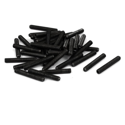 Harfington DIN916 M3x20mm Metal Grade 10.9 Hex Socket Set Screw Bolt Fastener Black 40pcs