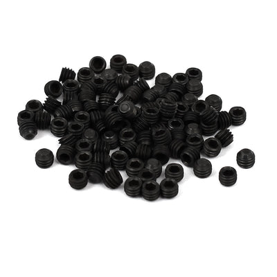 Harfington DIN916 M3x2.5mm Metal Grade 10.9 Hex Socket Set Screw Bolt Fastener Black 100pcs