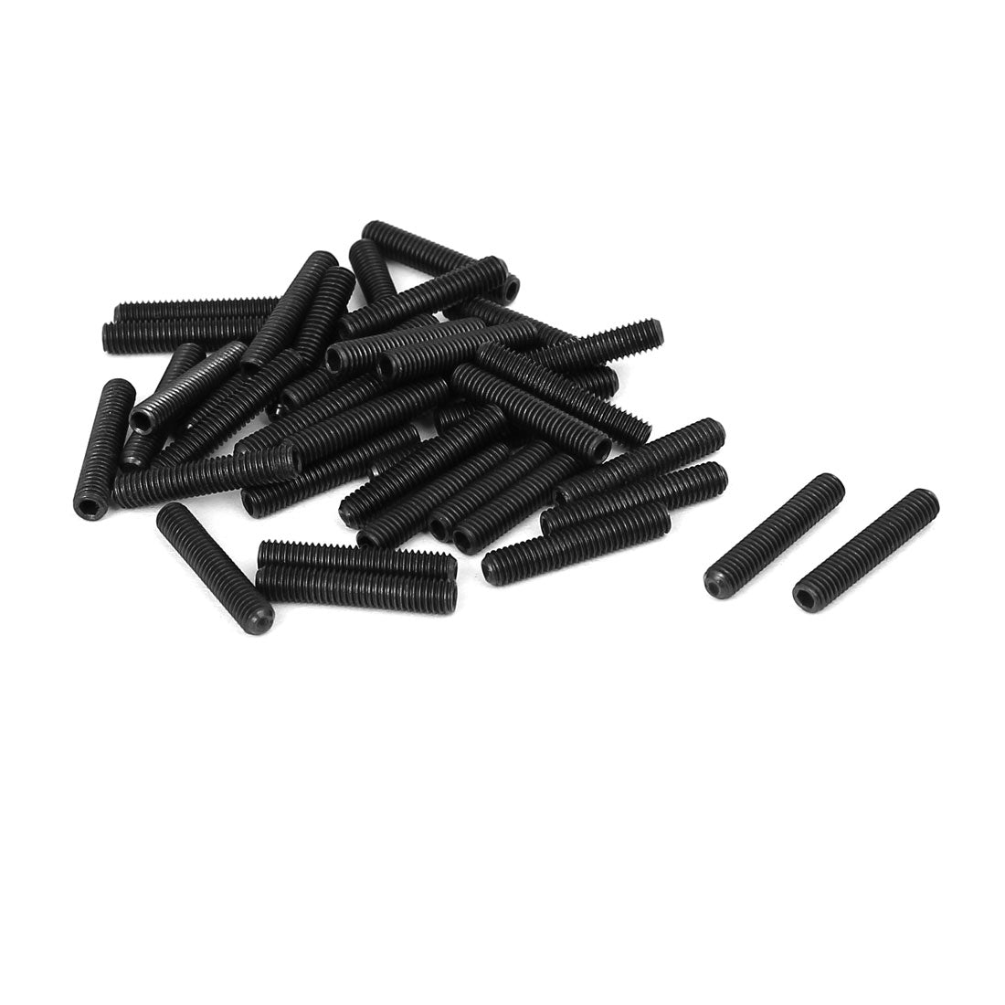 Harfington DIN916 M3x16mm Metal Grade 10.9 Hex Socket Set Screw Bolt Fastener Black 40pcs