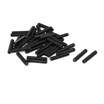 Harfington DIN916 M3x16mm Metal Grade 10.9 Hex Socket Set Screw Bolt Fastener Black 40pcs