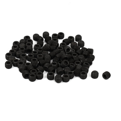 Harfington DIN916 M5x4mm Metal Grade 10.9 Hex Socket Set Screw Bolt Fastener Black 100pcs