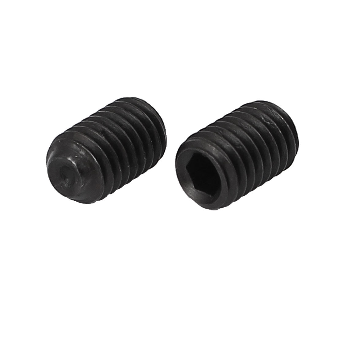 Harfington DIN916 M5x8mm Metal Grade 10.9 Hex Socket Set Screw Bolt Fastener Black 100pcs