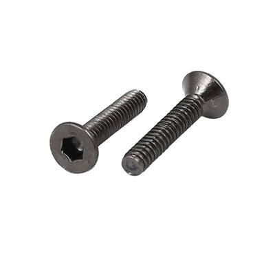 Harfington M2x10mm Metal Nickle Plated Grade 10.9 Flat Head Hex Socket Cap Screw Bolt 50pcs