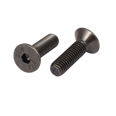 Harfington M5x18mm Metal Nickle Plated Grade 10.9 Flat Head Hex Socket Cap Screw Bolt 50pcs