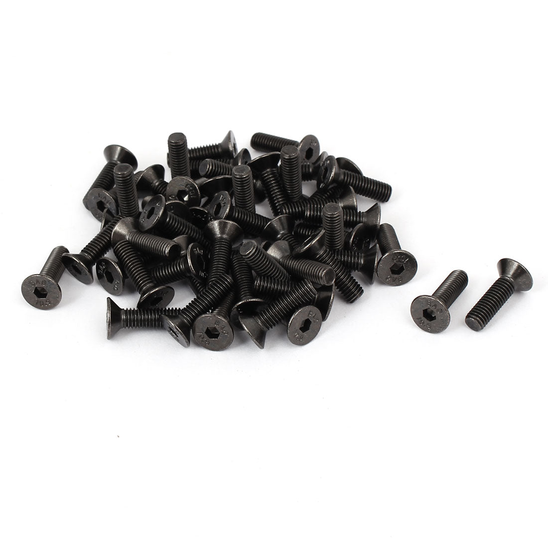 Harfington M5x18mm Metal Nickle Plated Grade 10.9 Flat Head Hex Socket Cap Screw Bolt 50pcs