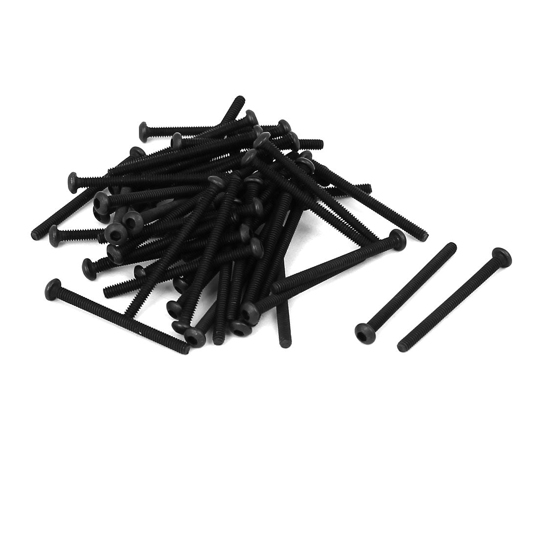 Harfington M2x25mm Metal Grade 10.9 Button Head Hex Socket Cap Screw Bolt Fastener 25pcs