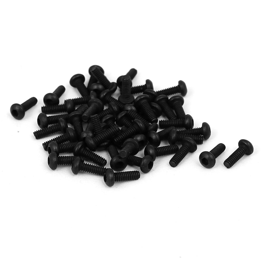 Harfington M2x6mm Metal Grade 10.9 Button Head Hex Socket Cap Screw Bolt Fastener 50pcs