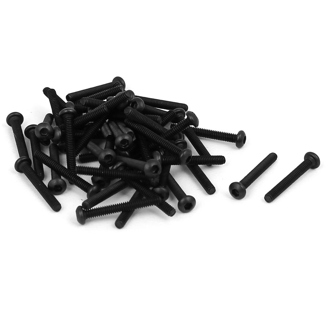 Harfington M2x15mm Metal Grade 10.9 Button Head Hex Socket Cap Screw Bolt Fastener 50pcs