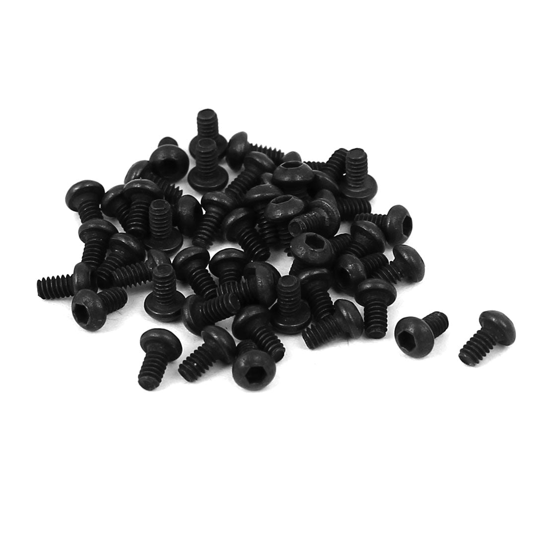 Harfington M1.6x3mm Metal Grade 10.9 Button Head Hex Socket Cap Screw Bolt Fastener 50pcs