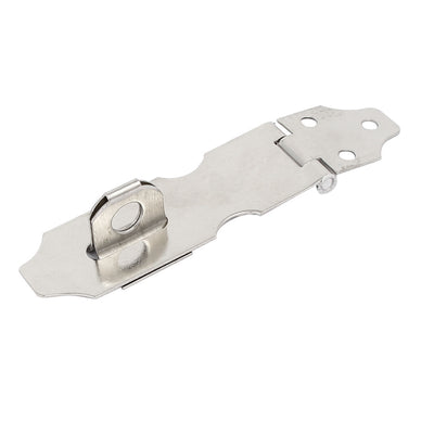 Harfington Furniture Gate Door Metal Latch Padlock Lock Hasp Staple Silver Tone 85mm Length