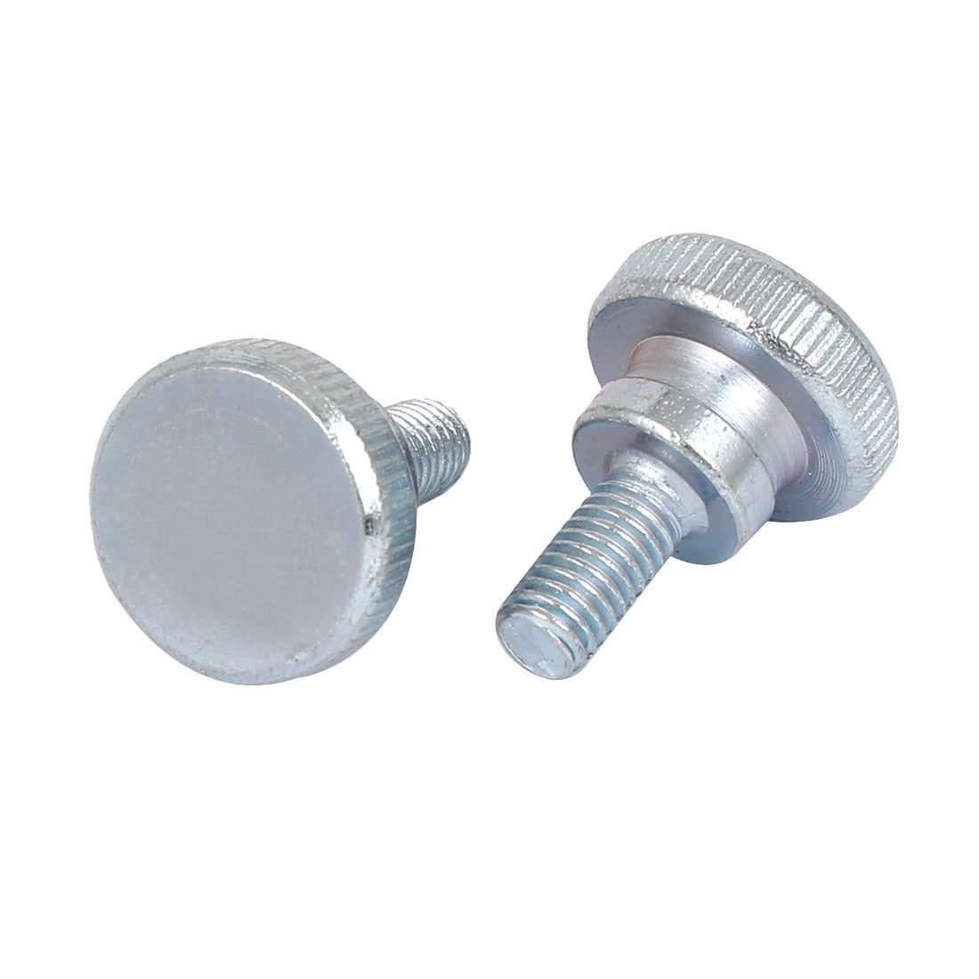 Harfington 5 Pcs M5x10mm Carbon Steel Step Hand Screw Flat Knurled Head Thumb Screws Bolts